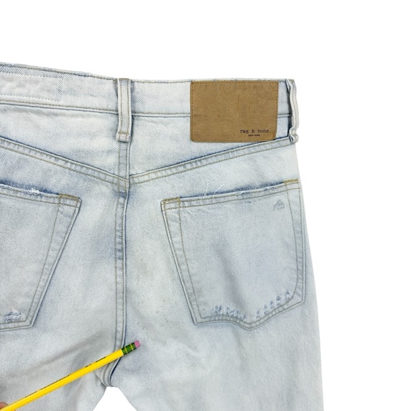 RAG & BONE Jeans Maya High Rise Slim Destroyed Hem Blue - Picture 7 of 8